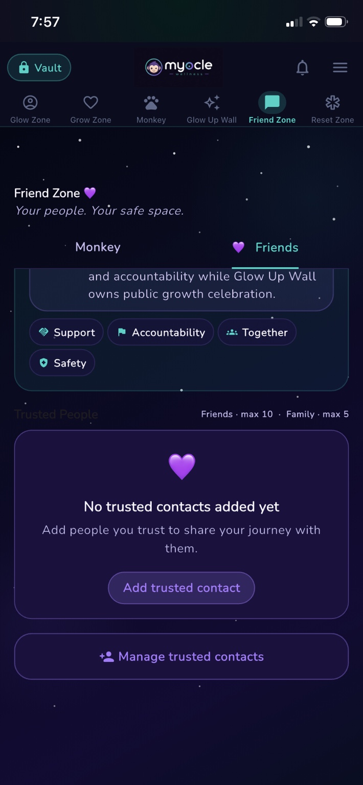 Friend Zone app screen