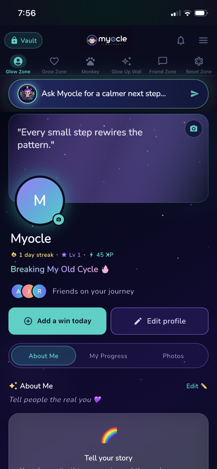 Glow Zone app screen