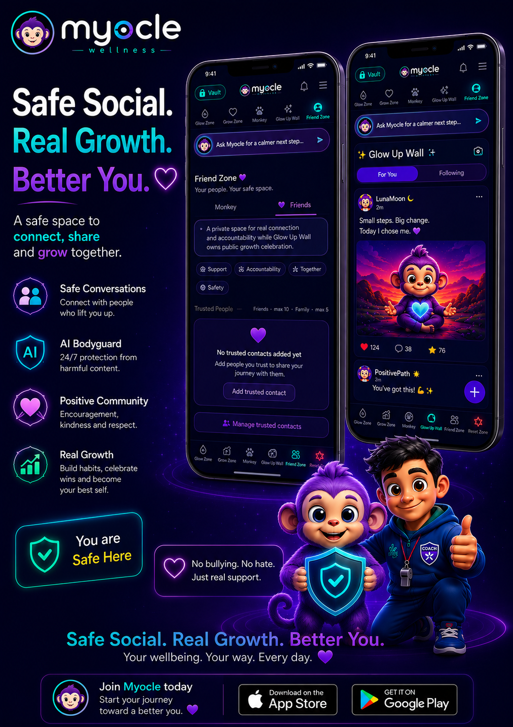 Safe social media promotional poster