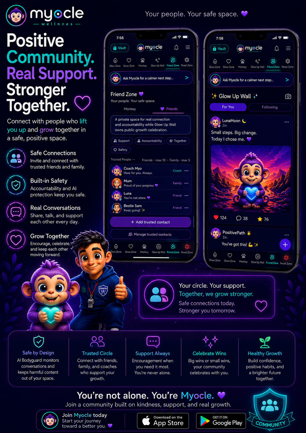 Positive community support promotional poster