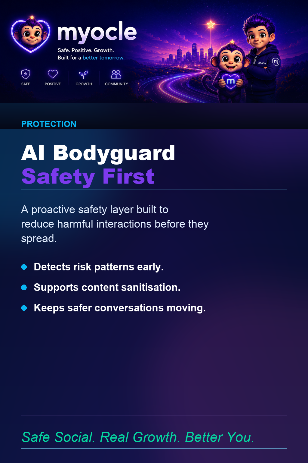 Myocle AI Bodyguard seamless safety visual