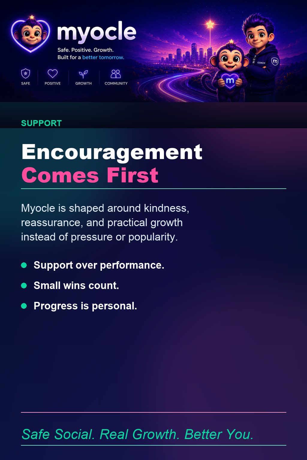 Myocle encouragement comes first seamless visual