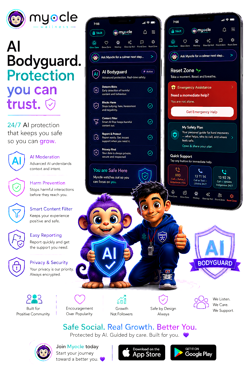 Myocle AI Bodyguard background-removed safety visual